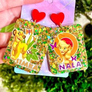 Simba And Nala Acrylic Dangle Earrings